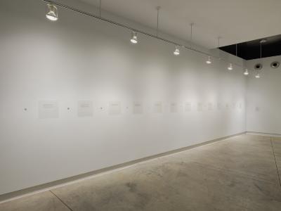 <p>CAVE / CAVEAT text installation</p>