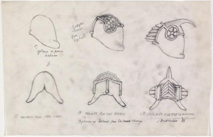 <em>3 Phases of Helmet for Costume Changes</em>