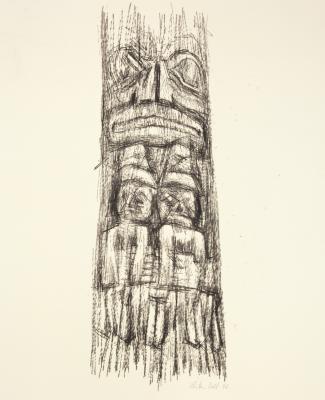 <em>Haida Totem Pole Section Bear Mother</em>