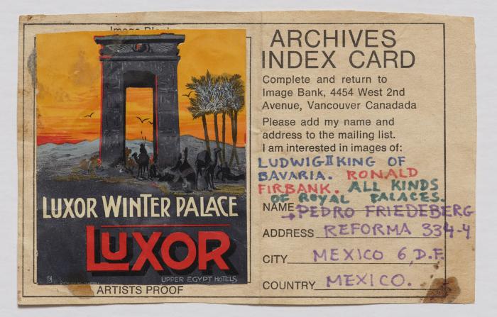 Belkin Art Gallery Collections Management System Item Archives Index Card Pedro Friedeberg M T 032 06