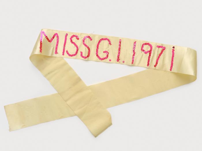 Belkin Art Gallery Collections Management System : Item : Miss General Idea  sash [M/T 012.40]